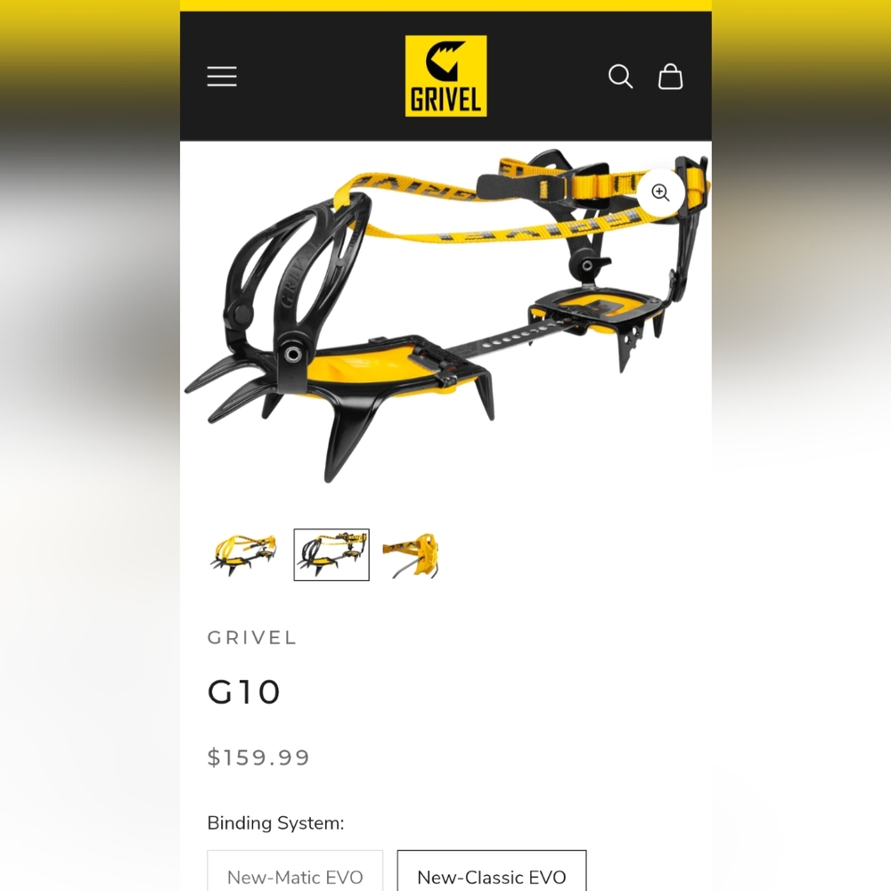 Grivel G10 Crampons - Black and Yellow